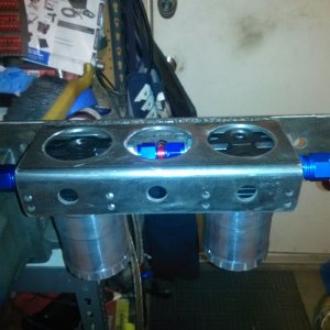 Dual engine oil filter relocator and billet Filters